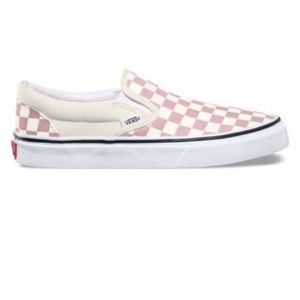 New Vans Checkerboard Slip on Zephyr Pink/White -9